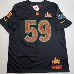 NWT Nike Super Bowl LIX Vapor FUSE Limited Jersey #59 Black Men’s Small NFL